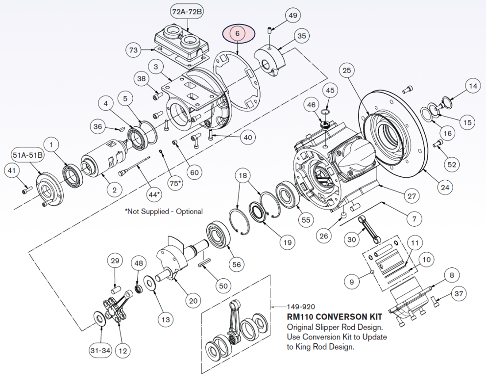 100-001 - Rotary Valve Housing Gasket