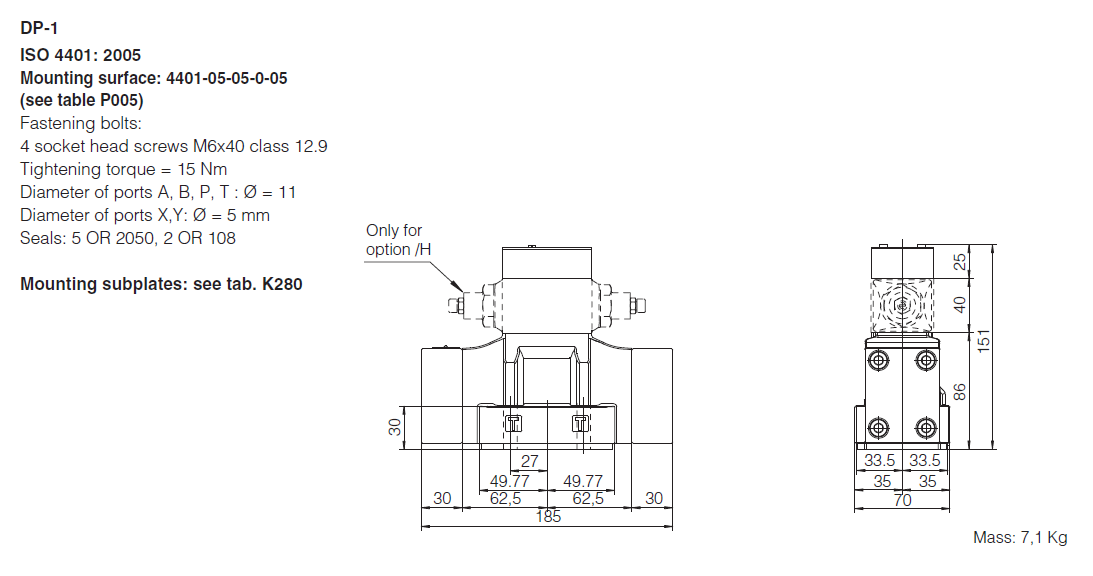 DP45 -Cetop Subplate Mounted Directional Valve