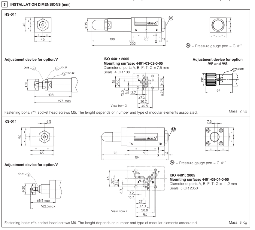 HS - Cetop Sandwich Module Sequence Valve