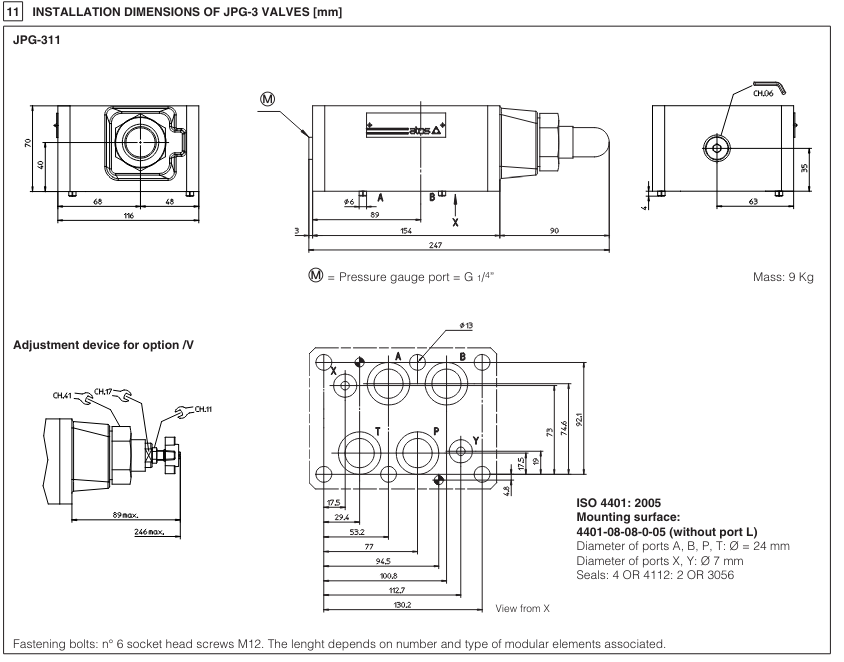 JPG - Cetop Subplate Mounted Reducing Valve