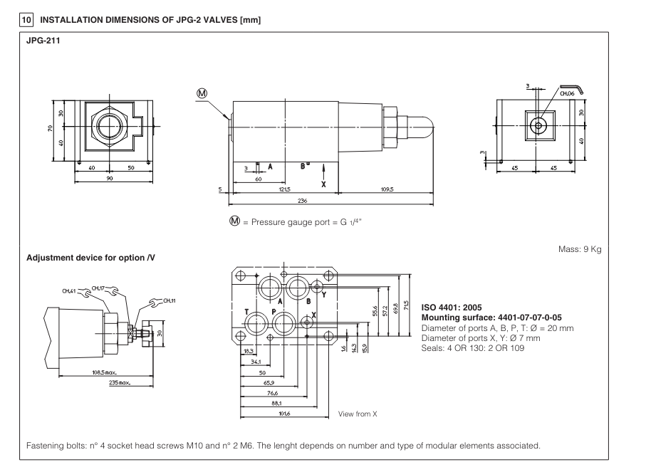 JPG - Cetop Subplate Mounted Reducing Valve