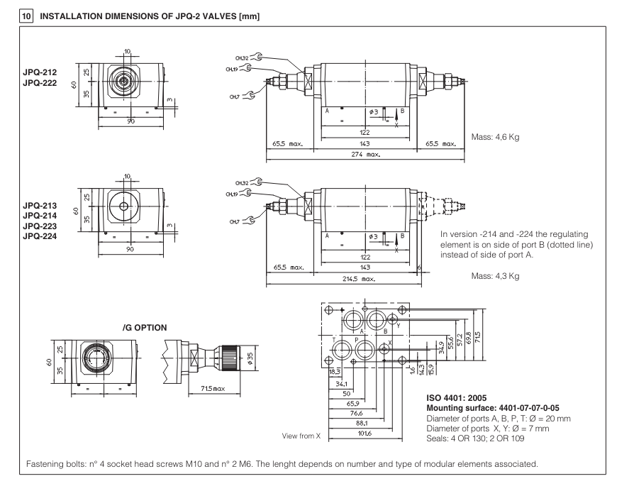 JPQ - Cetop Sandwich Module Flow Valve