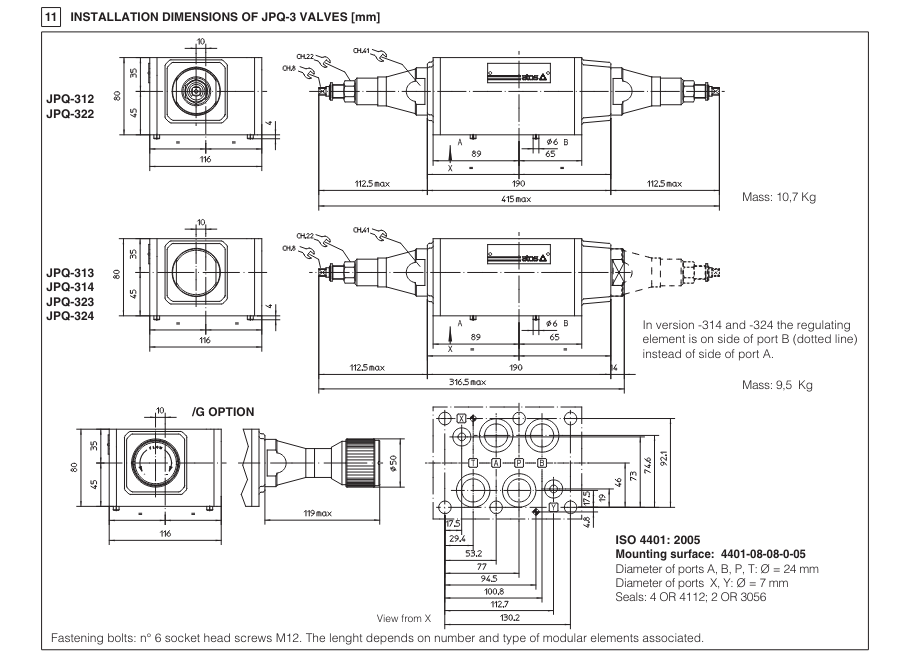 JPQ - Cetop Sandwich Module Flow Valve