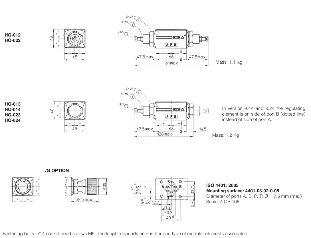 JPQ - Cetop Sandwich Module Flow Valve