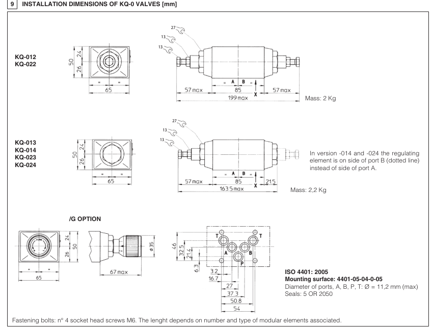 KQ - Cetop Sandwich Module Flow Valve