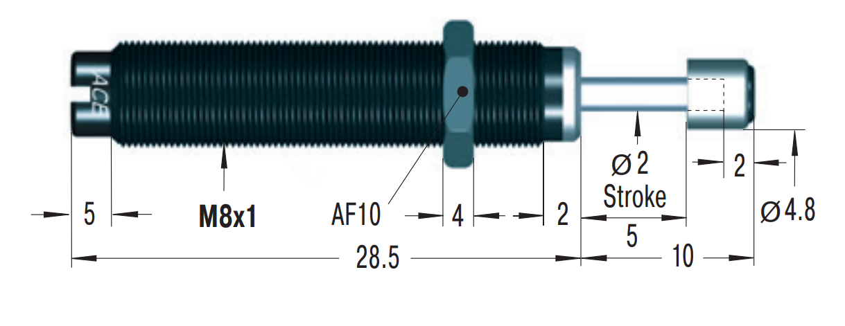 MC10EUM - Miniature Shock Absorber