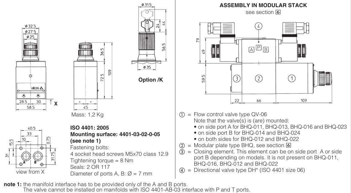 QV-06 - Cetop Subplate Mounted Flow Valve